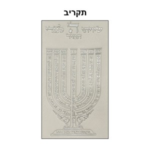 סט טלית תפילין דמוי עור לבן אותיות בולטות "שיויתי" כסף 31*38 ס"מ